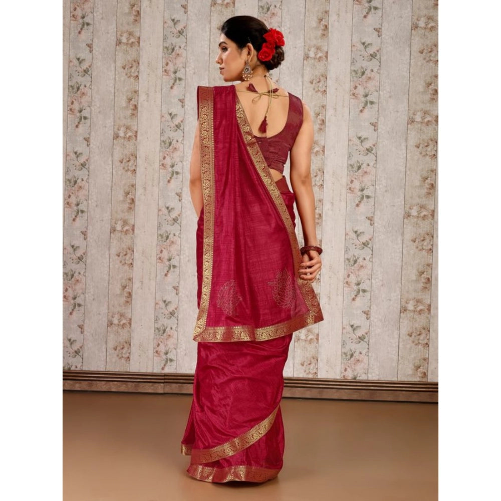 Vichitra Swiroshki Butta Saree With Unstitched Blouse