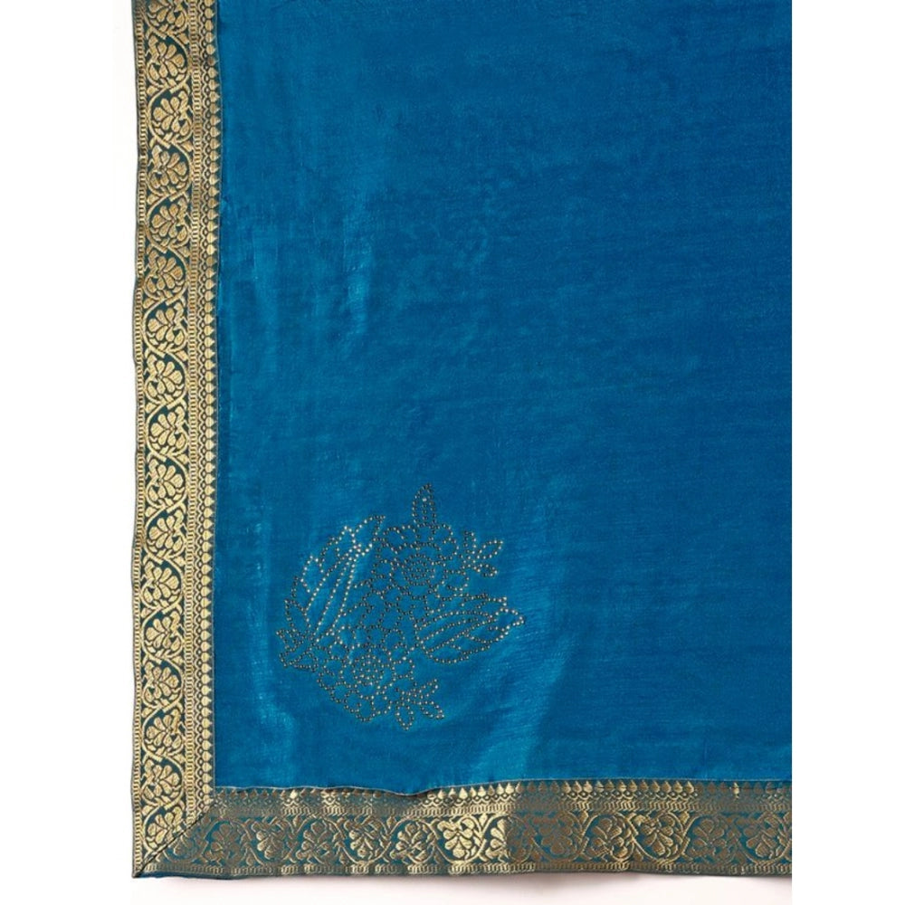 Vichitra Swiroshki Butta Saree With Unstitched Blouse