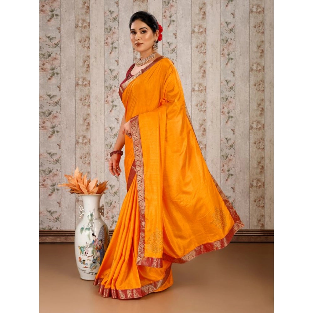 Vichitra Swiroshki Butta Saree With Unstitched Blouse