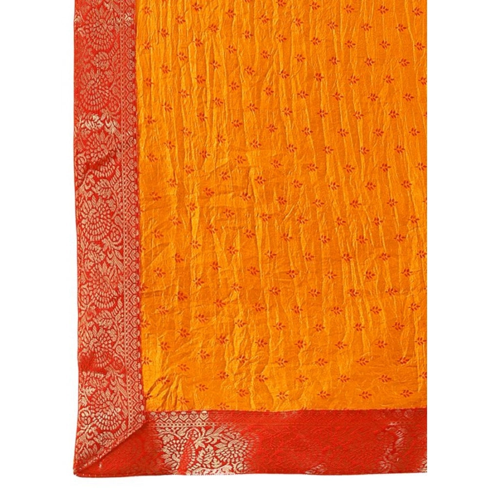 Vichitra Bandhani Saree With Unstitched Blouse