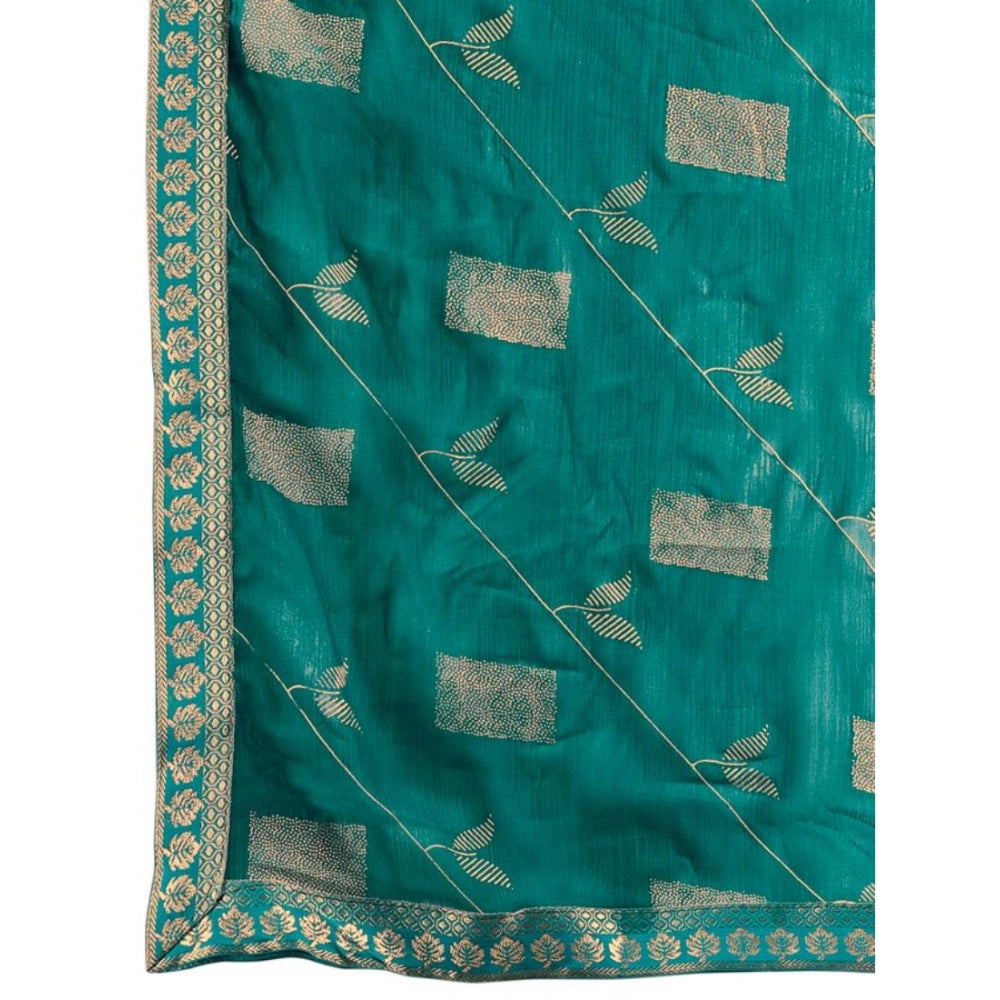 Zomto Patta Chiffon Saree With Unstitched Blouse