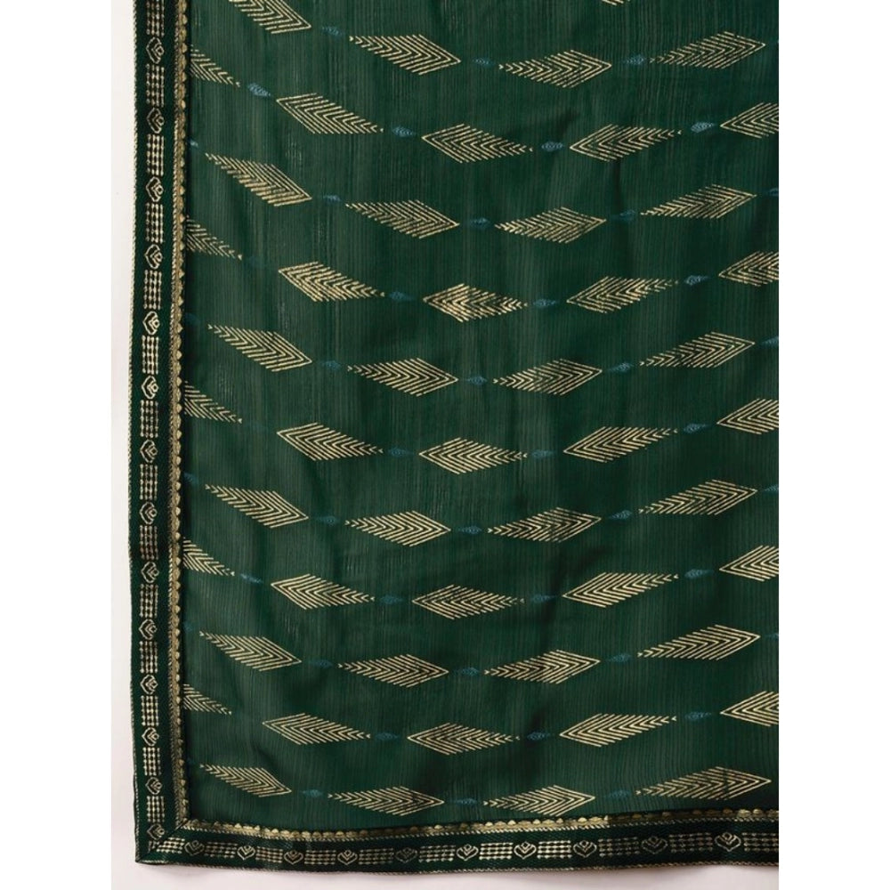 Zomto Laheriya Saree With Unstitched Blouse