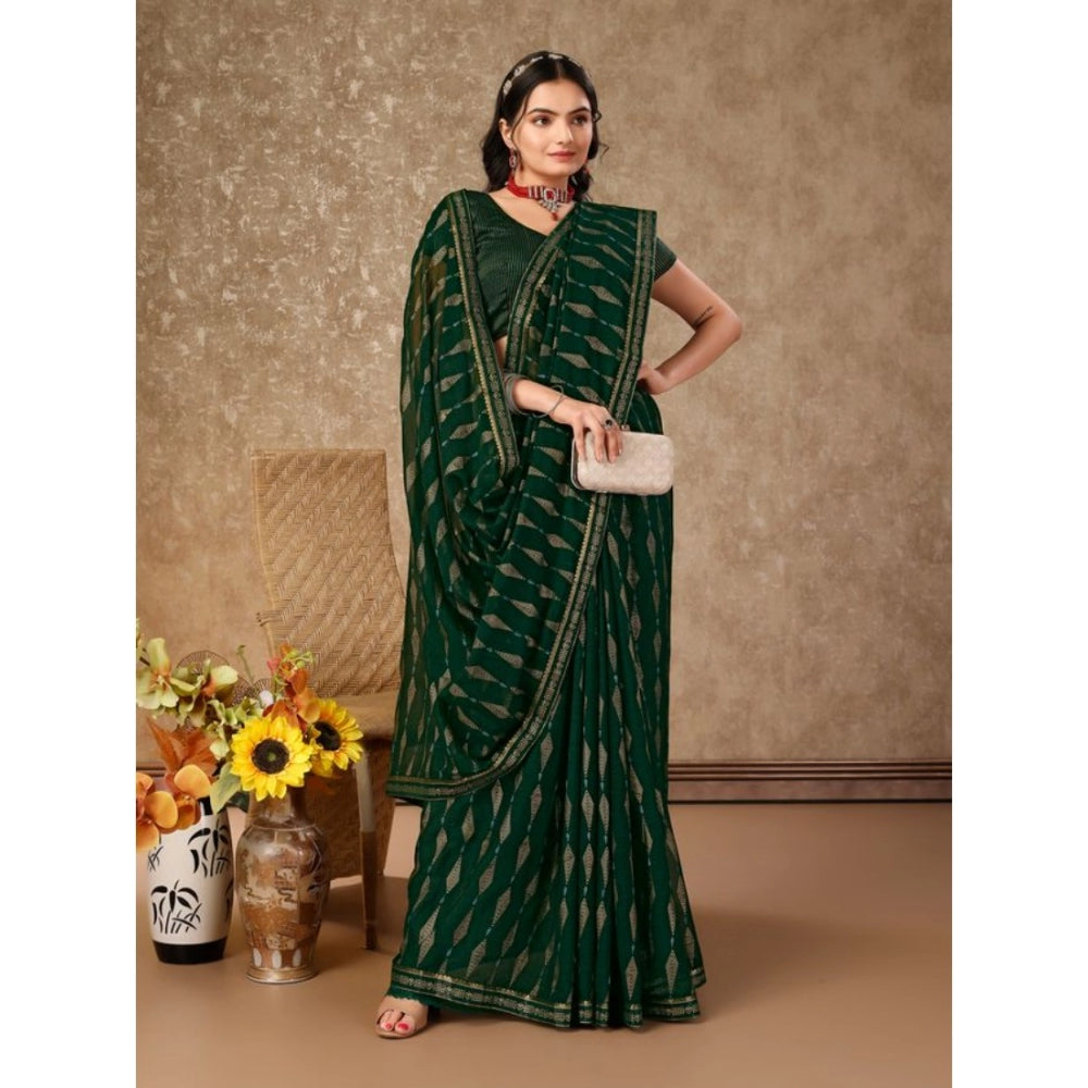 Zomto Laheriya Saree With Unstitched Blouse