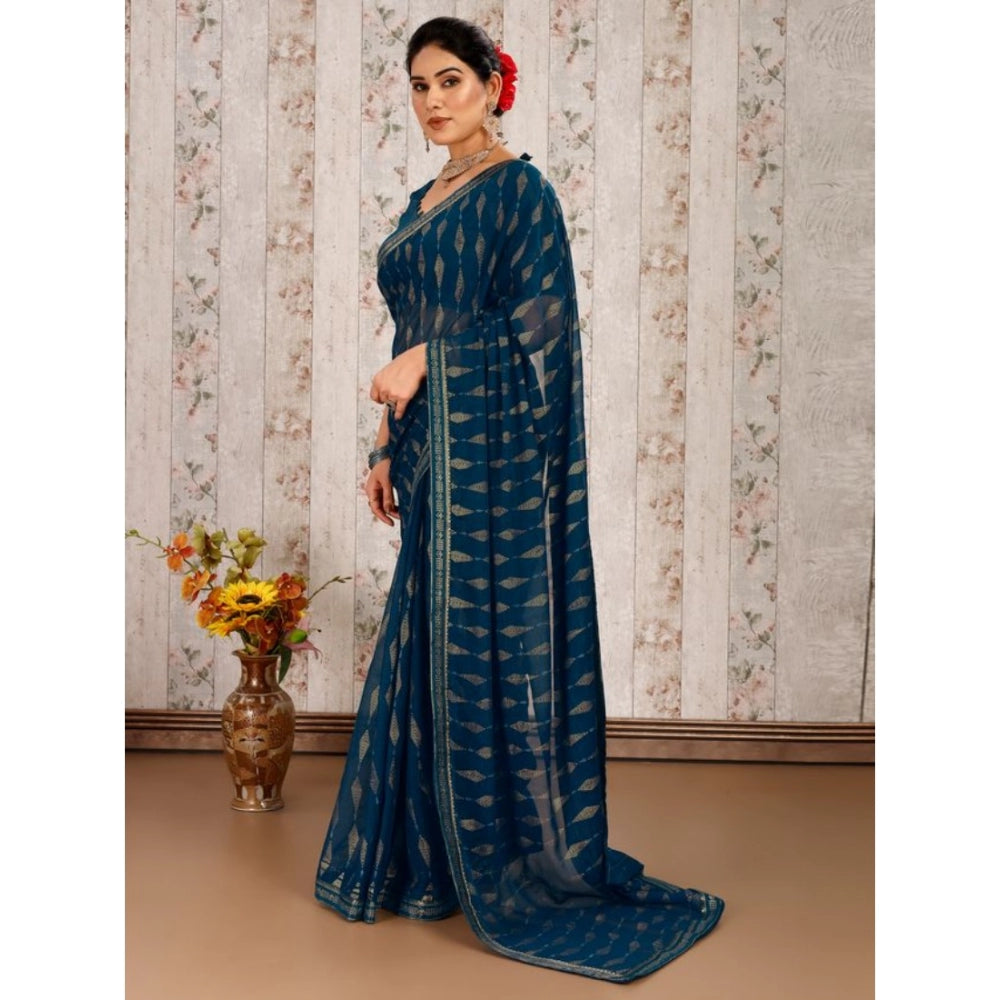 Zomto Laheriya Saree With Unstitched Blouse