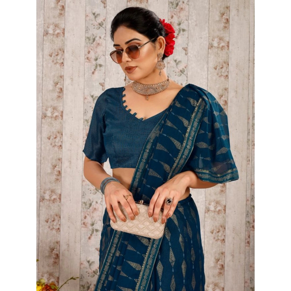 Zomto Laheriya Saree With Unstitched Blouse