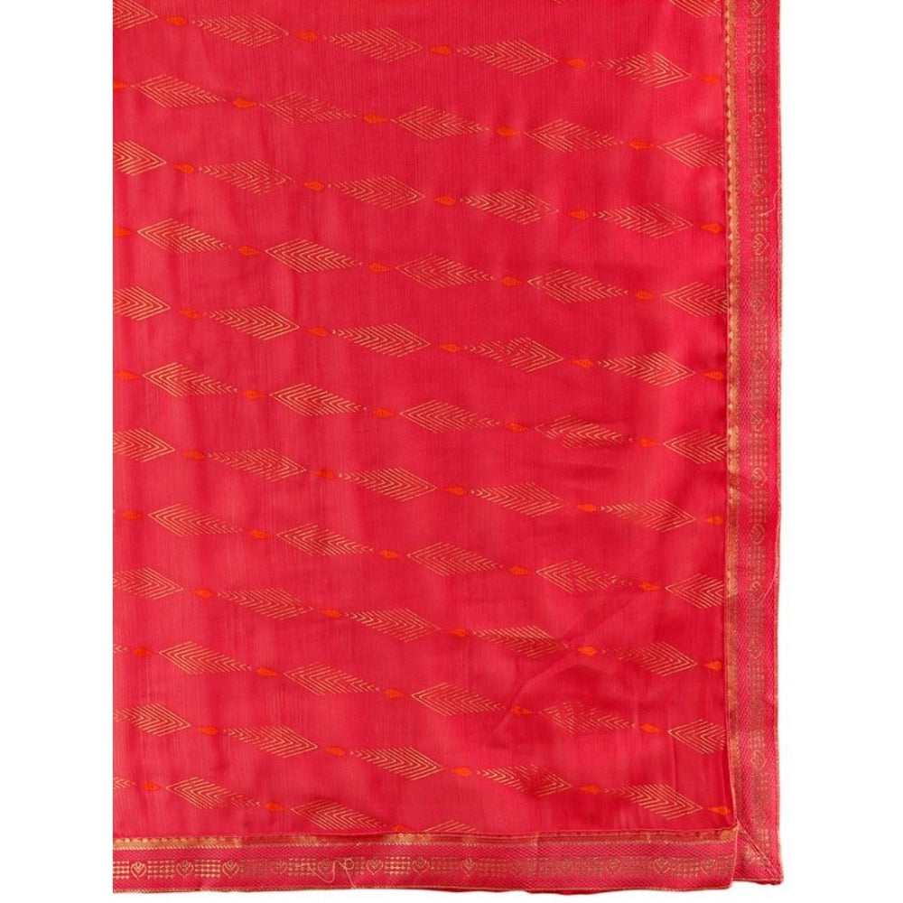 Zomto Laheriya Saree With Unstitched Blouse