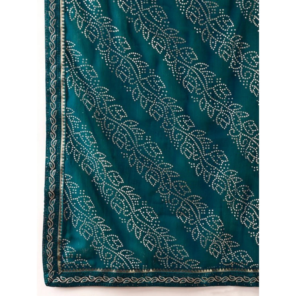 Zomto Bandhani Saree With Unstitched Blouse