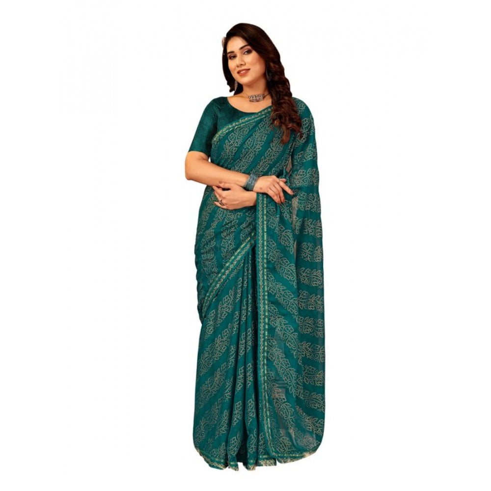 Zomto Bandhani Saree With Unstitched Blouse