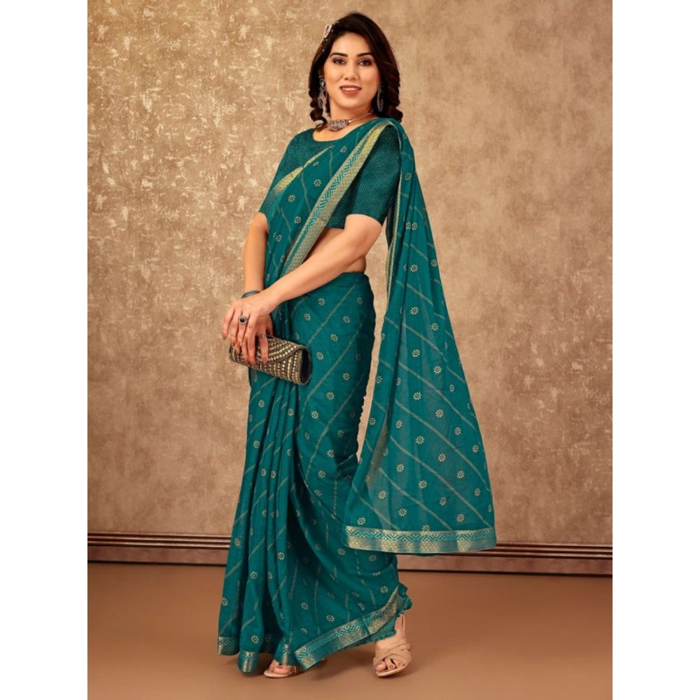 Zomto Bandhani Saree With Unstitched Blouse