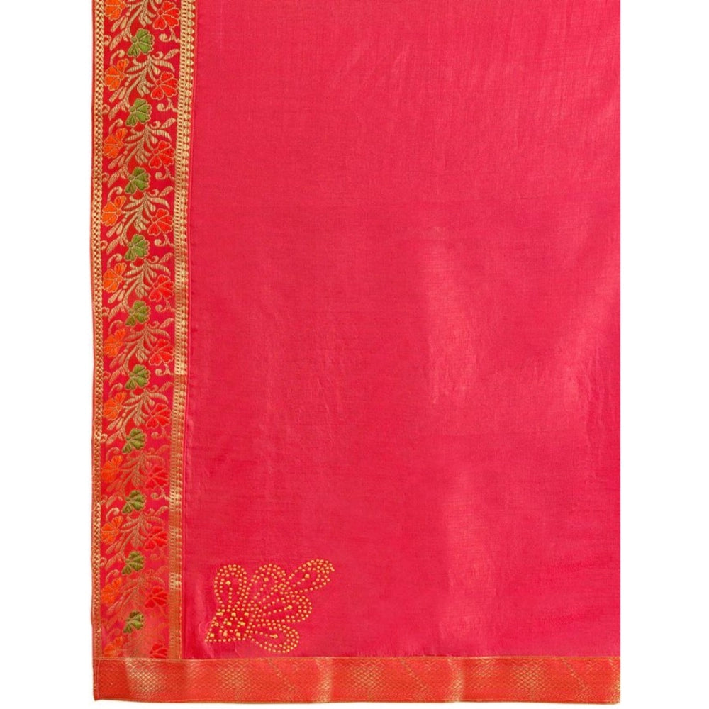 Vichitra Swiroshki Butta Saree With Unstitched Blouse