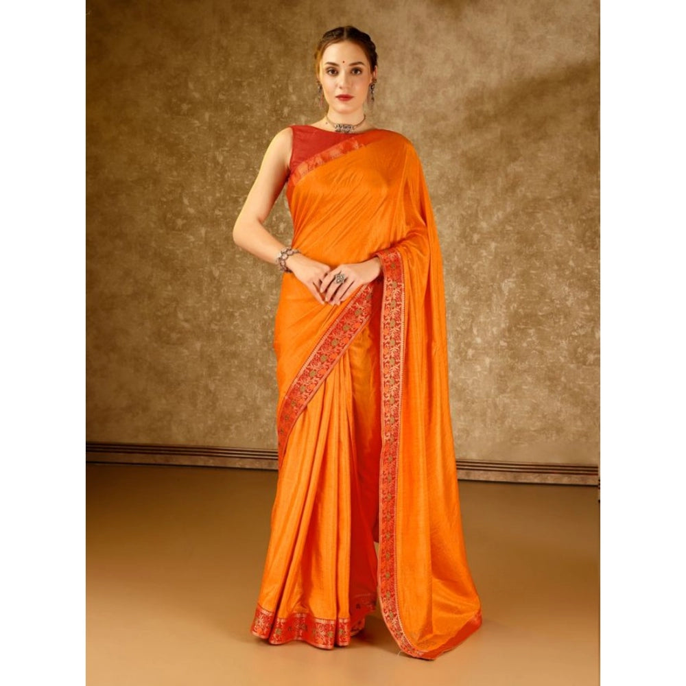 Vichitra Swiroshki Butta Saree With Unstitched Blouse