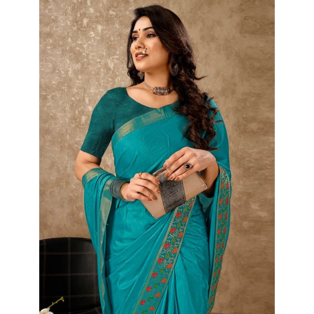 Vichitra Swiroshki Butta Saree With Unstitched Blouse