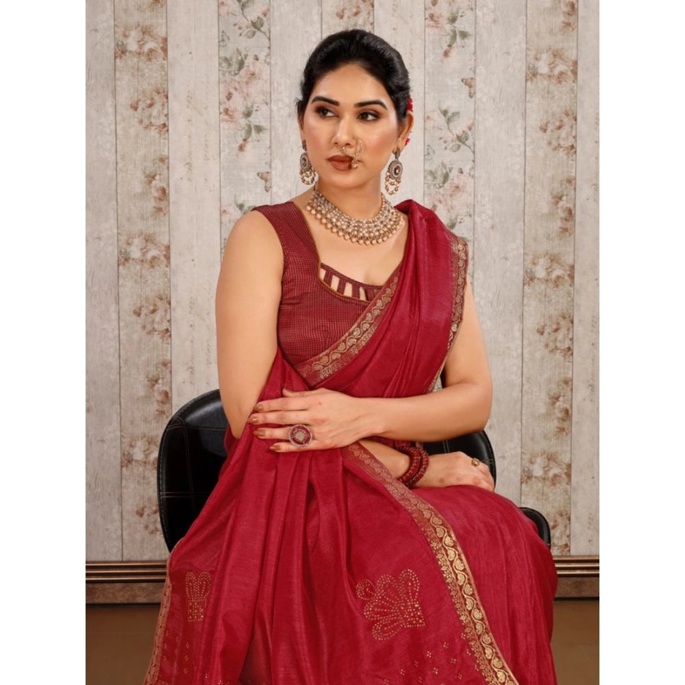 Vichitra Swiroshki Butta Saree With Unstitched Blouse