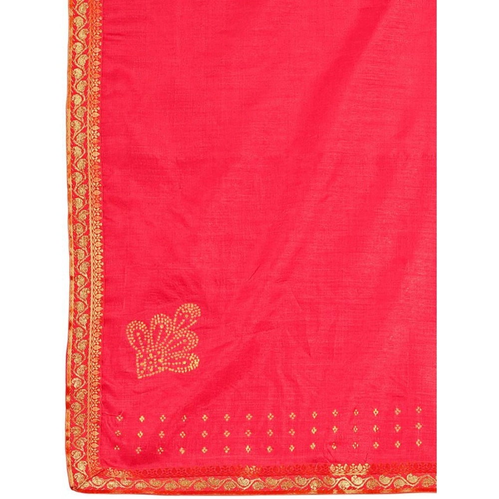 Vichitra Swiroshki Butta Saree With Unstitched Blouse