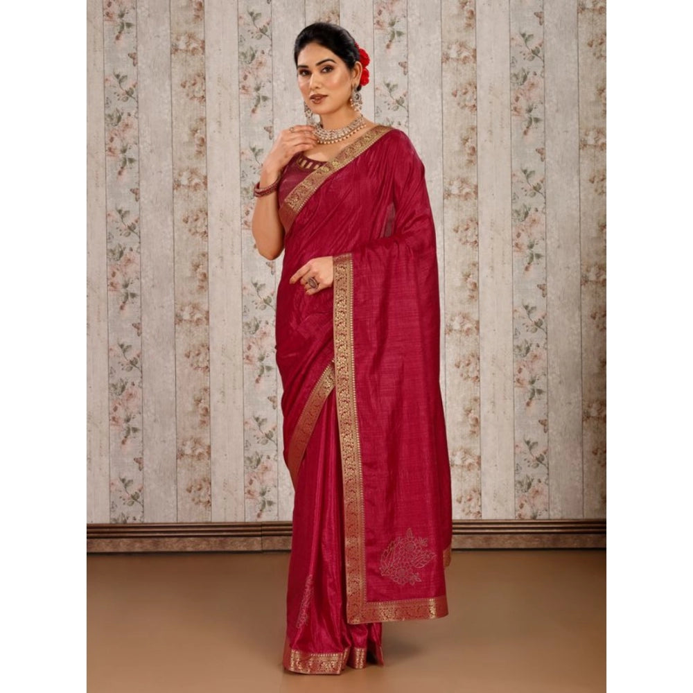 Vichitra Swiroshki Butta Saree With Unstitched Blouse