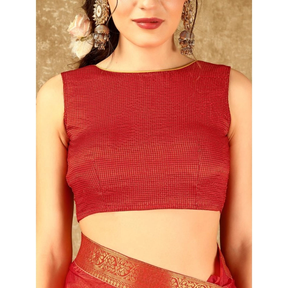 Vichitra Swiroshki Butta Saree With Unstitched Blouse