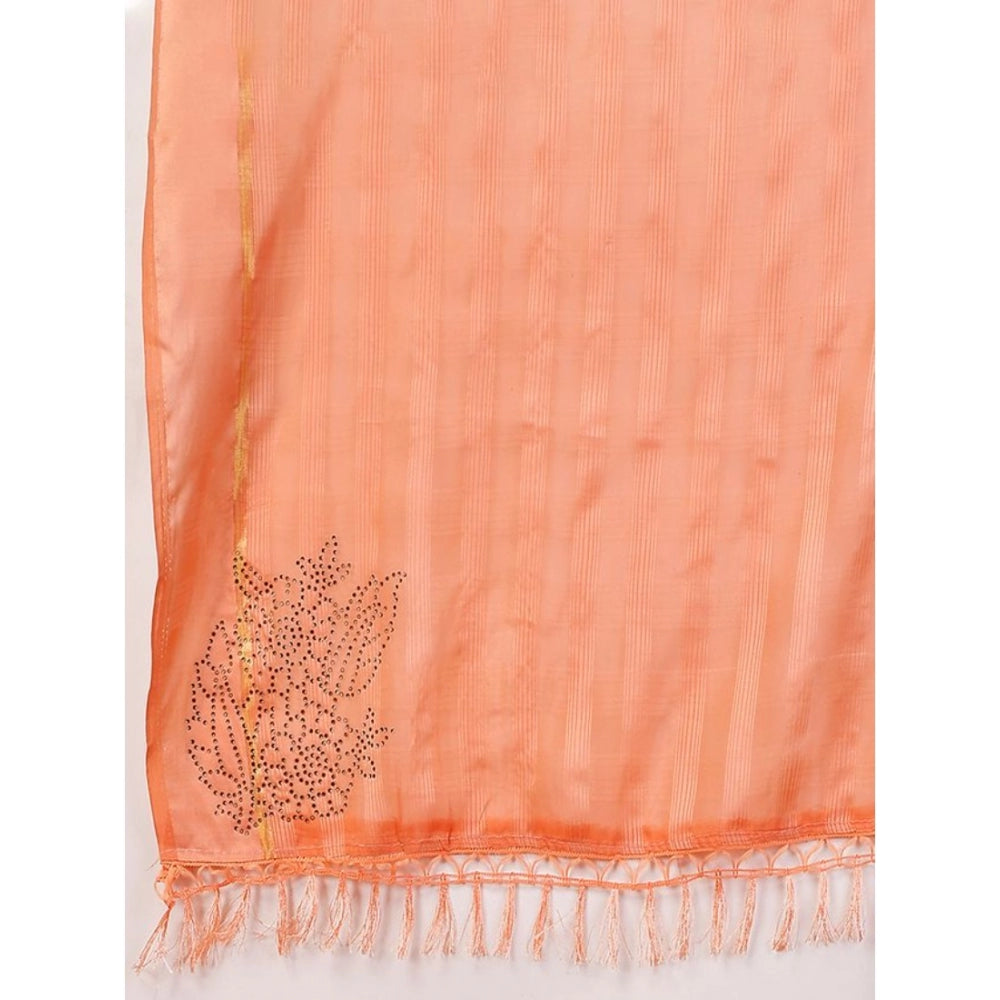 Chiffon Fabric Line Saree With Unstitched Blouse