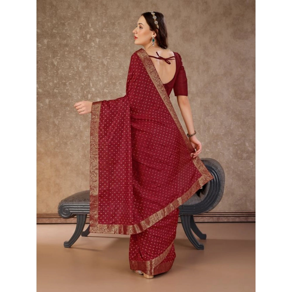 Vichitra Bandhani Saree With Unstitched Blouse