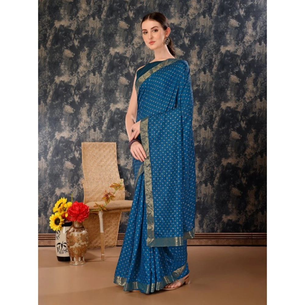 Vichitra Bandhani Saree With Unstitched Blouse