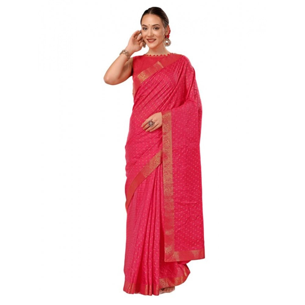 Vichitra Bandhani Saree With Unstitched Blouse