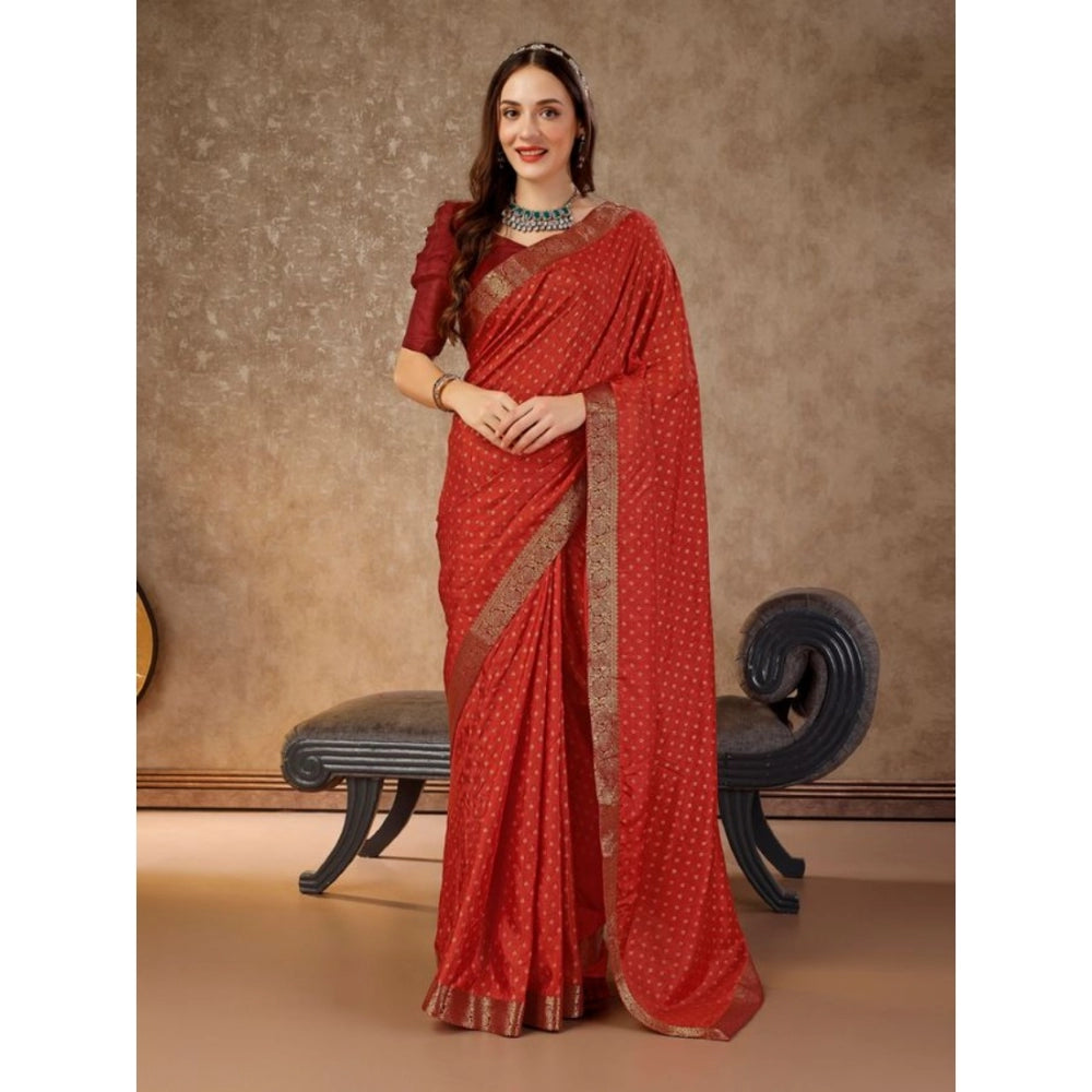 Vichitra Bandhani Saree With Unstitched Blouse