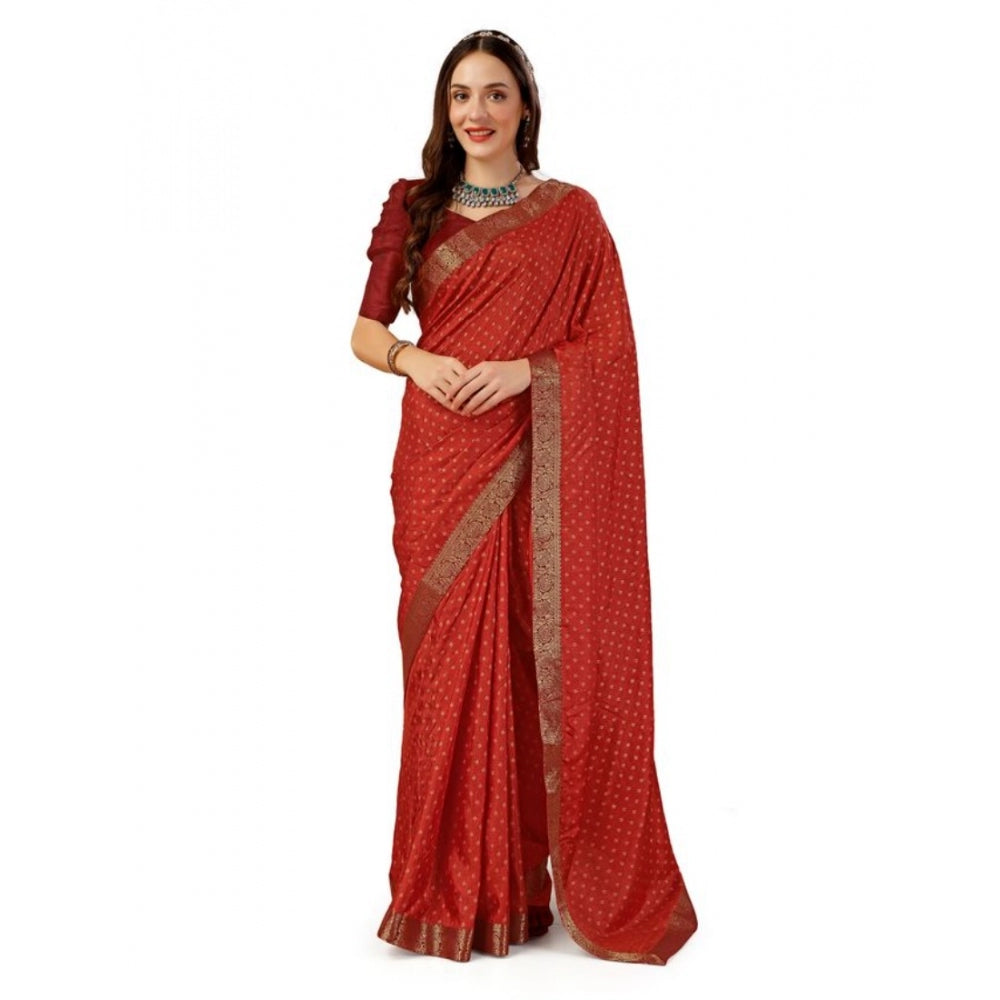 Vichitra Bandhani Saree With Unstitched Blouse