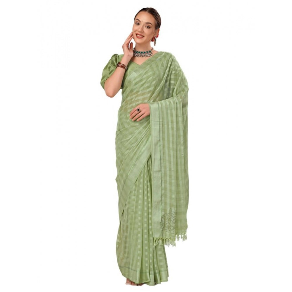 Chiffon Fabric Line Saree With Unstitched Blouse