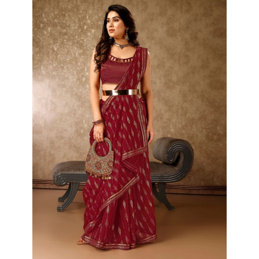 Zomto Laheriya Saree With Unstitched Blouse