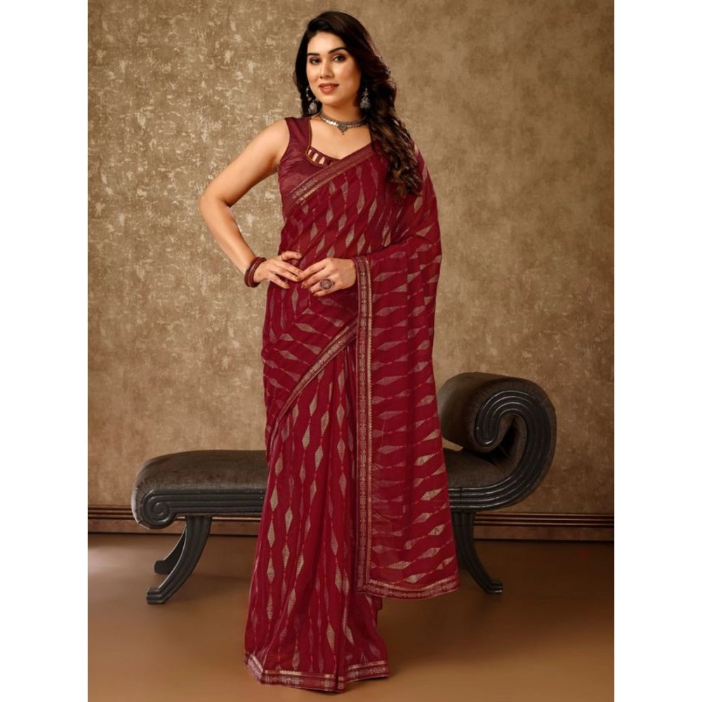 Zomto Laheriya Saree With Unstitched Blouse