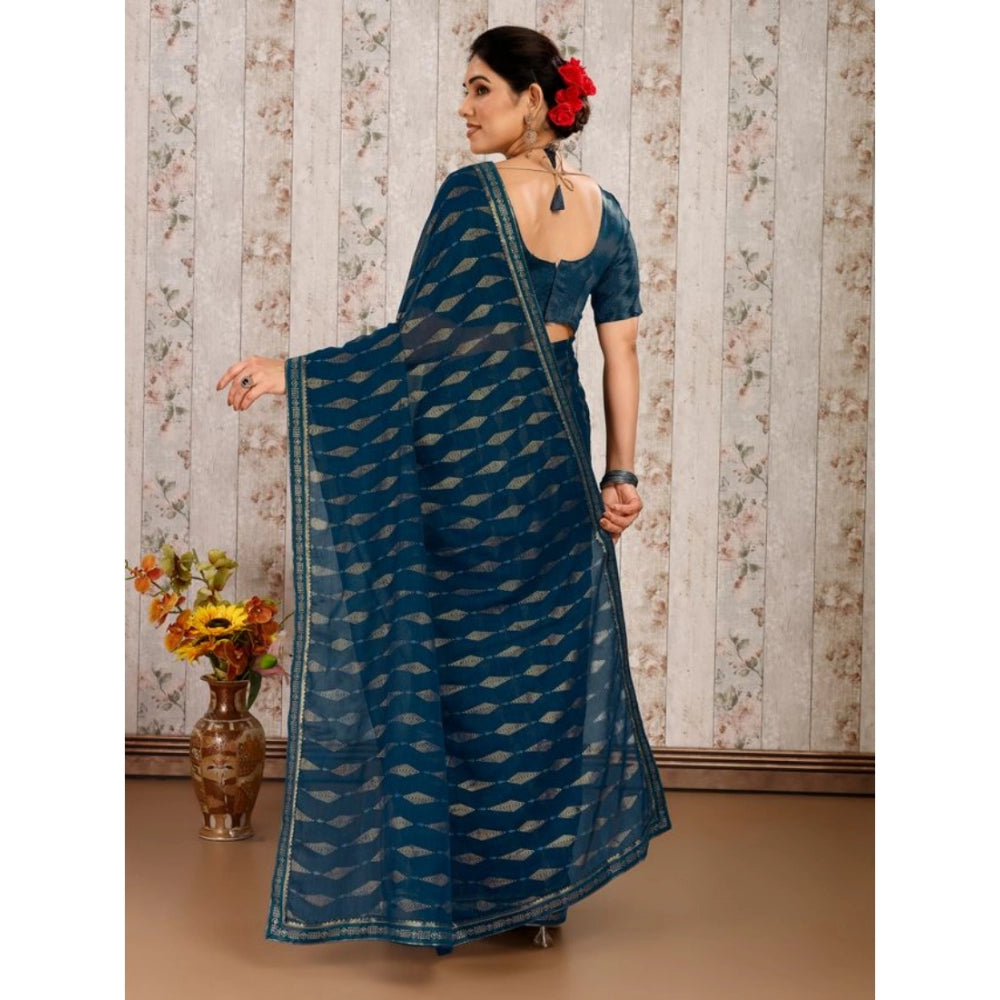 Zomto Laheriya Saree With Unstitched Blouse