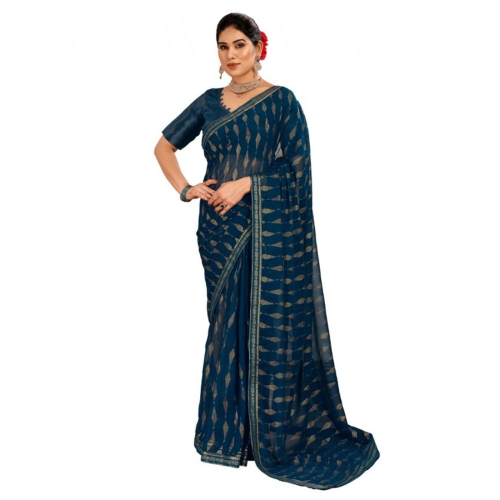 Zomto Laheriya Saree With Unstitched Blouse