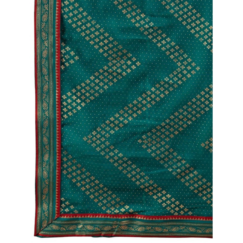 Zomto Zig Zag Saree With Unstitched Blouse