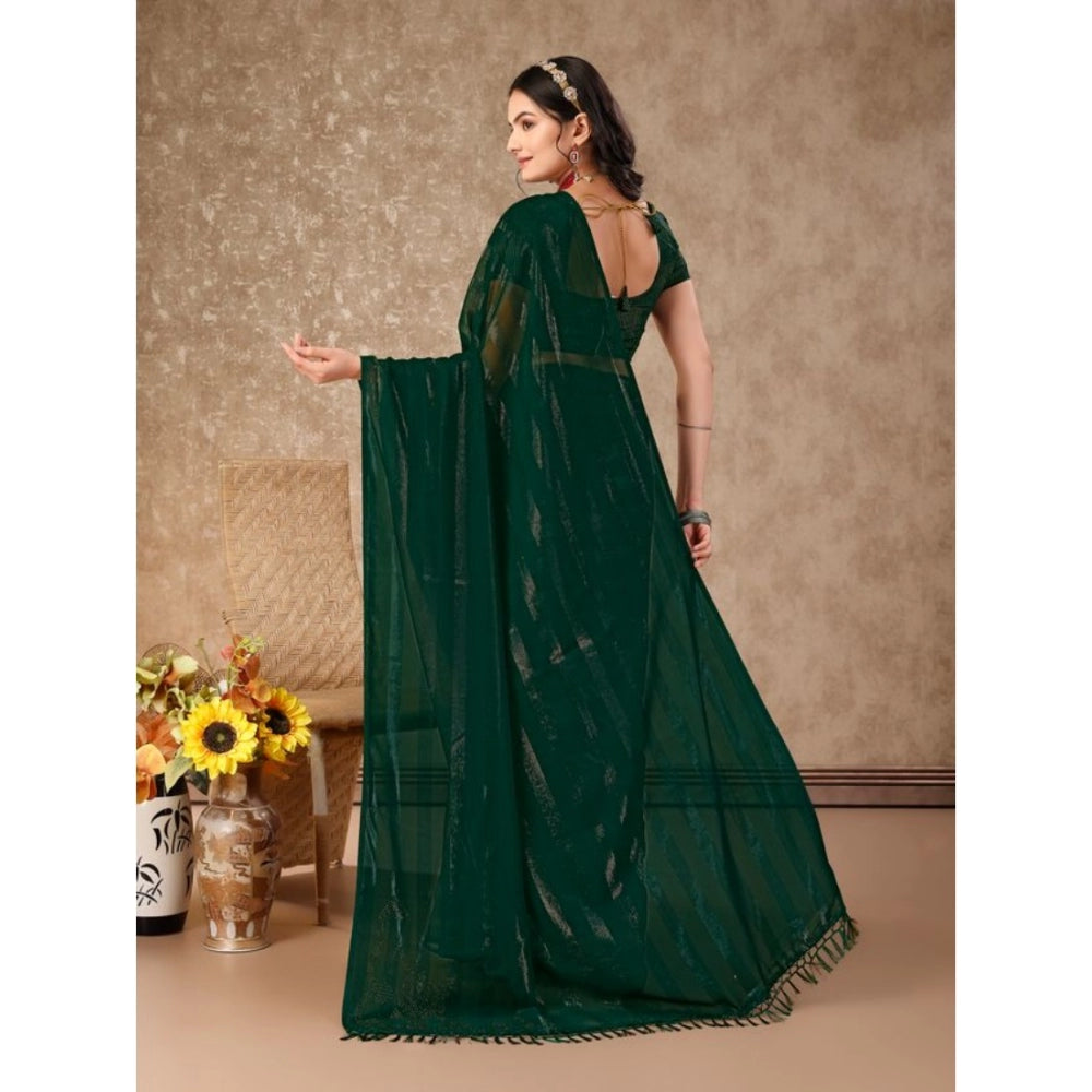 Chiffon Fabric Line Saree With Unstitched Blouse