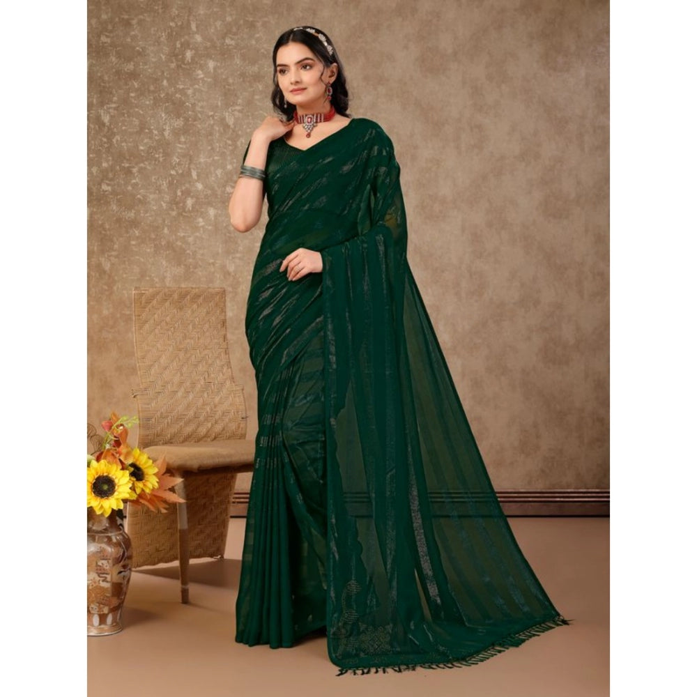 Chiffon Fabric Line Saree With Unstitched Blouse