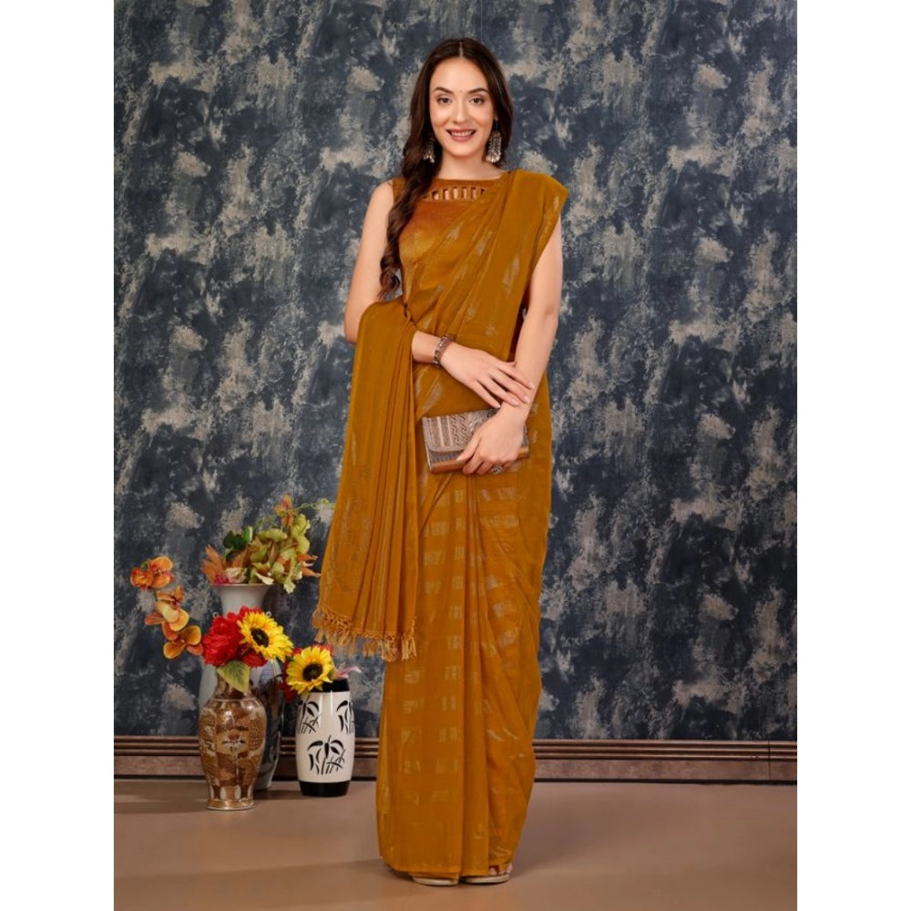 Chiffon Fabric Line Saree With Unstitched Blouse