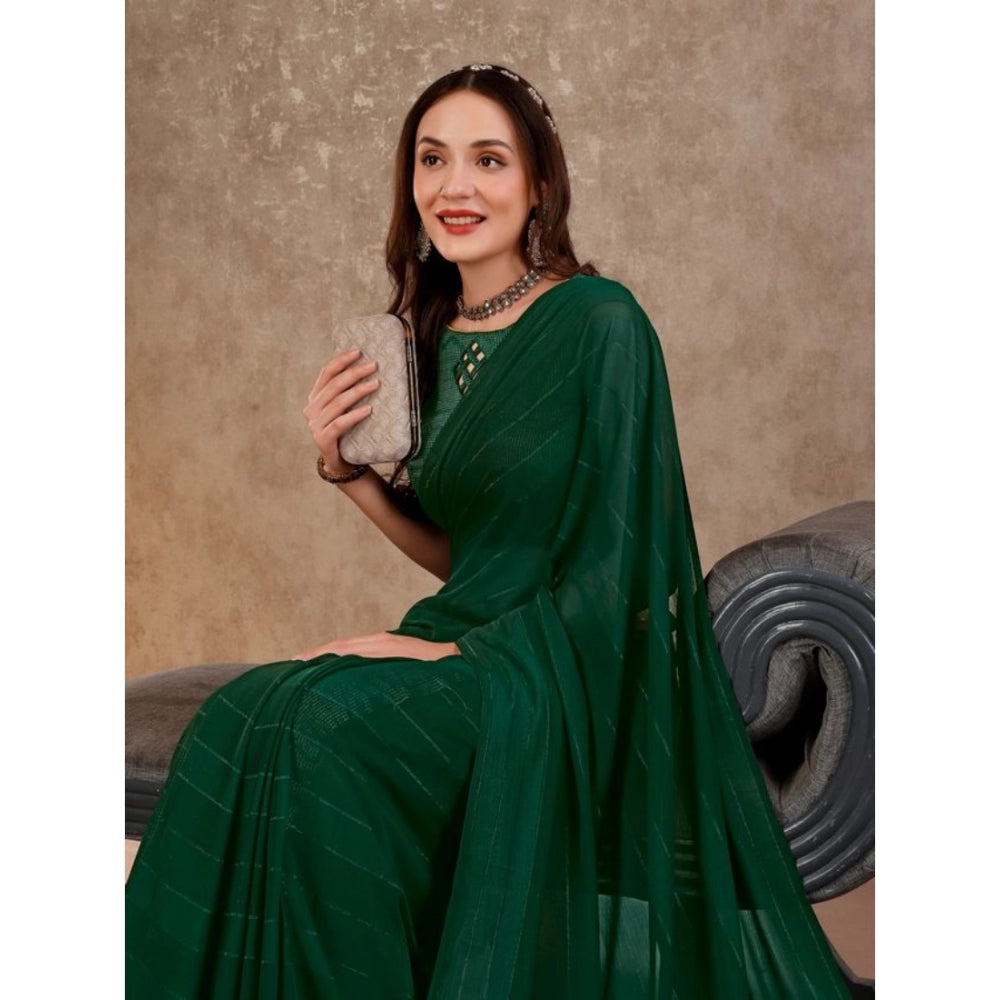 Chiffon Fabric Line Saree With Unstitched Blouse