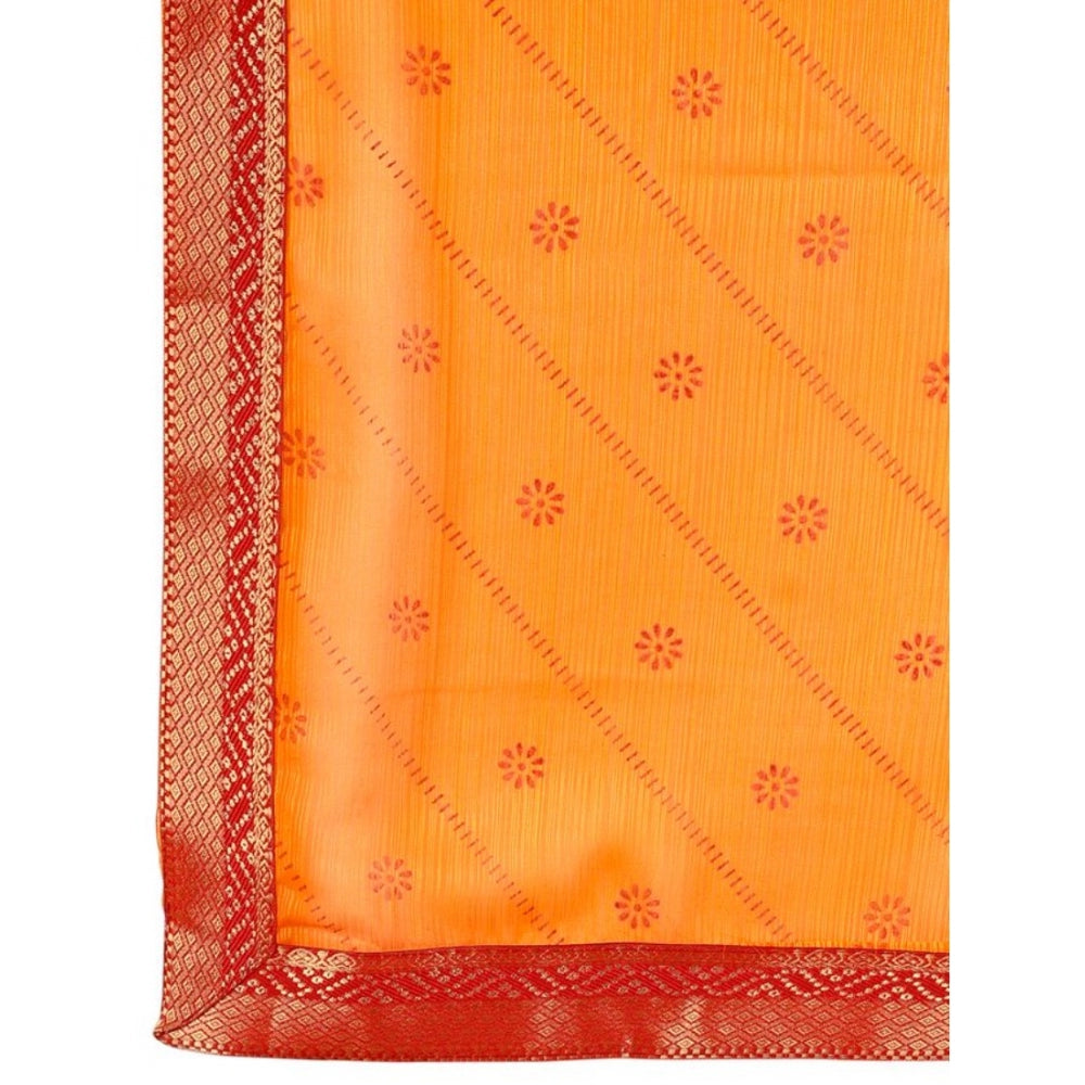 Zomto Bandhani Saree With Unstitched Blouse