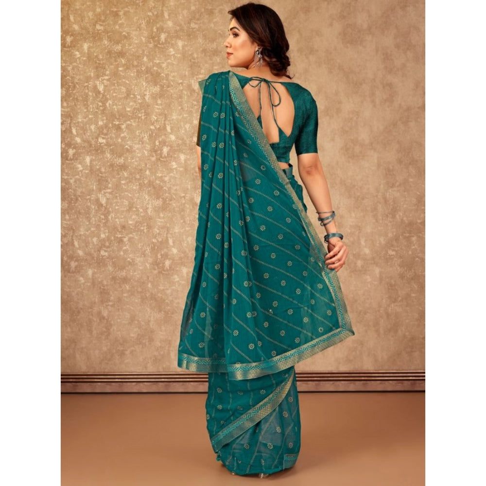 Zomto Bandhani Saree With Unstitched Blouse