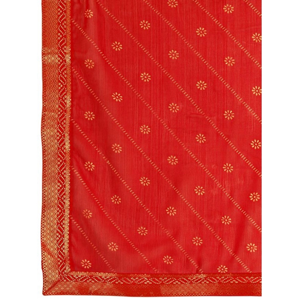 Zomto Bandhani Saree With Unstitched Blouse