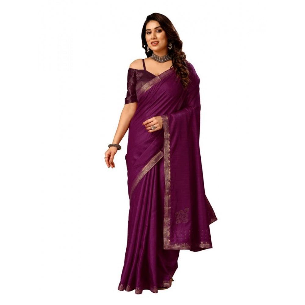 Vichitra Swiroshki Butta Saree With Unstitched Blouse