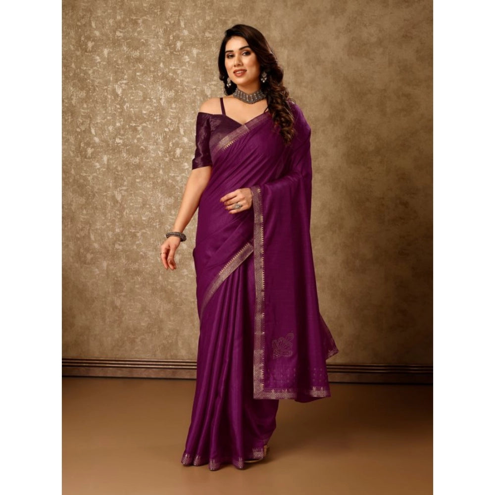 Vichitra Swiroshki Butta Saree With Unstitched Blouse