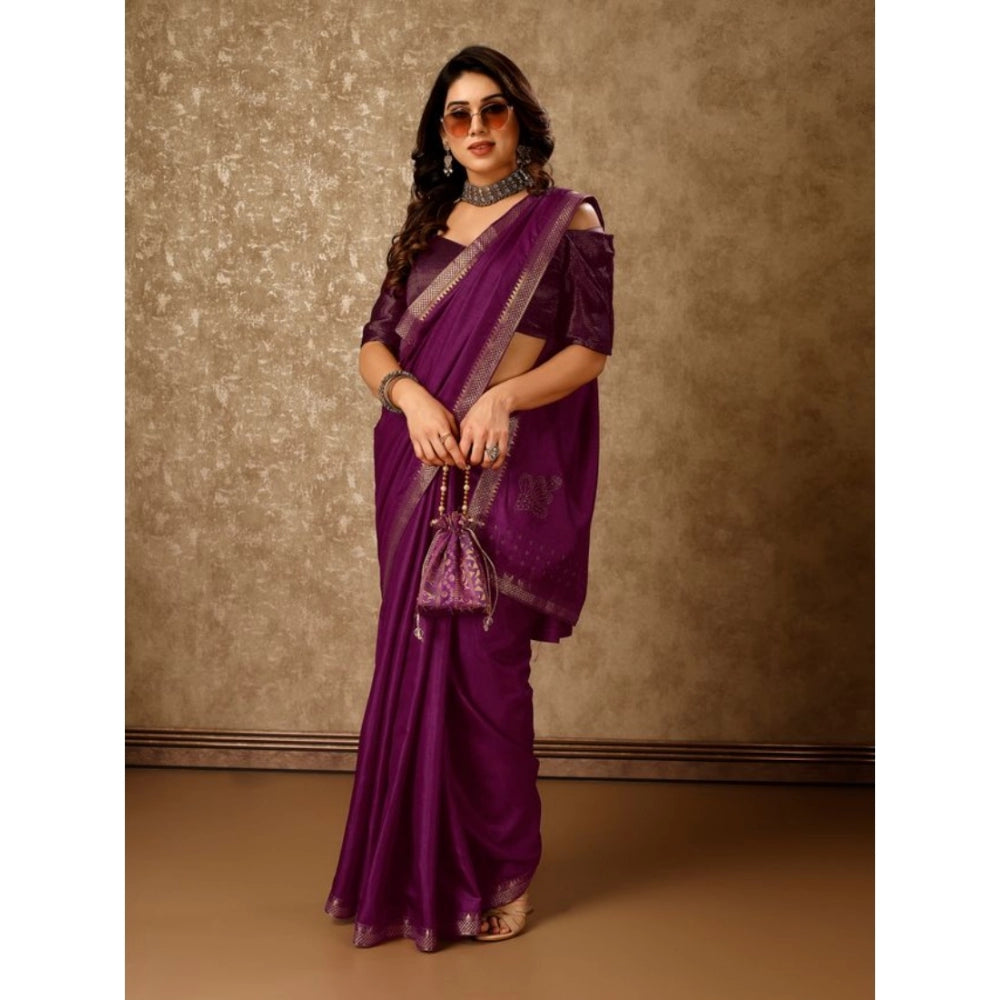 Vichitra Swiroshki Butta Saree With Unstitched Blouse