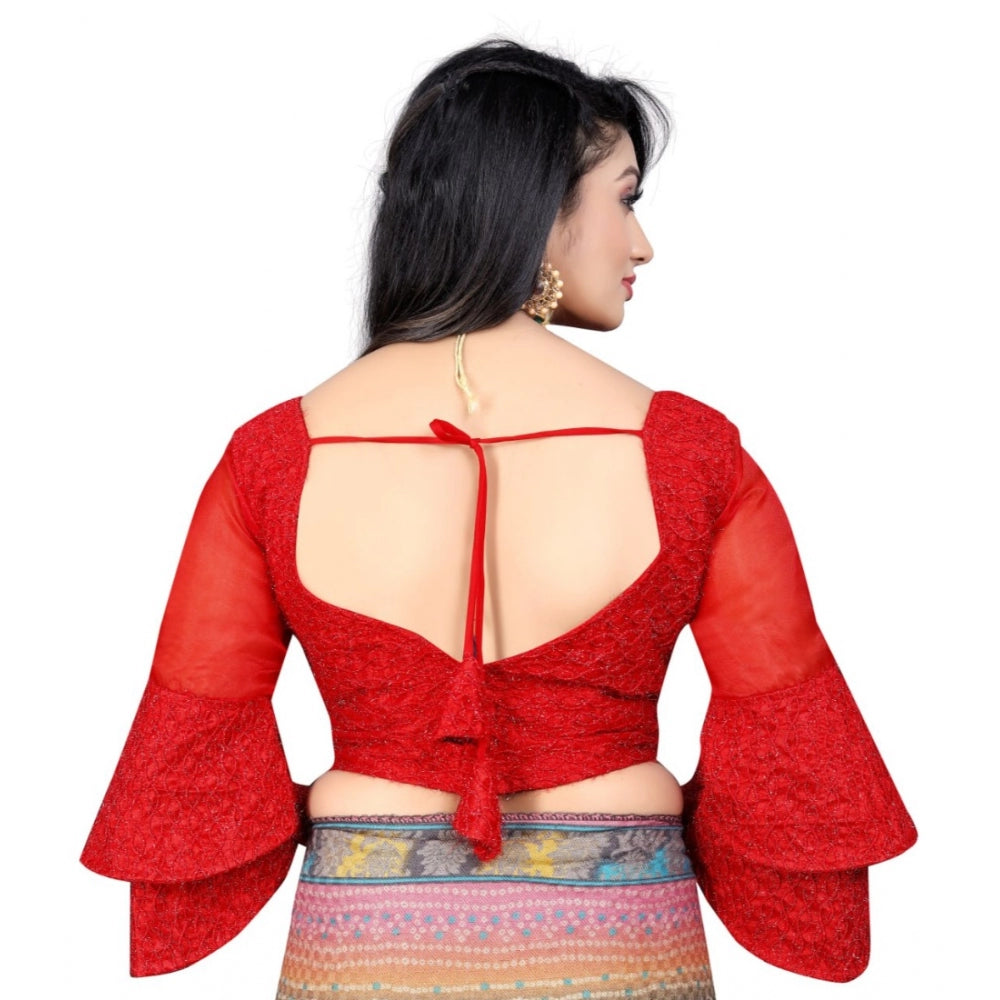  Organza  Embroidery Readymade Blouse