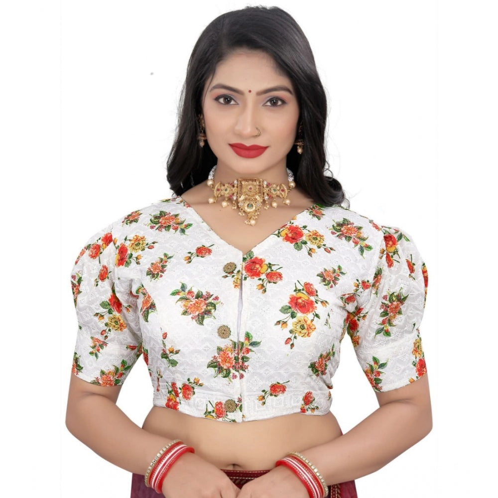  Cotton Blend Floral Readymade Blouse