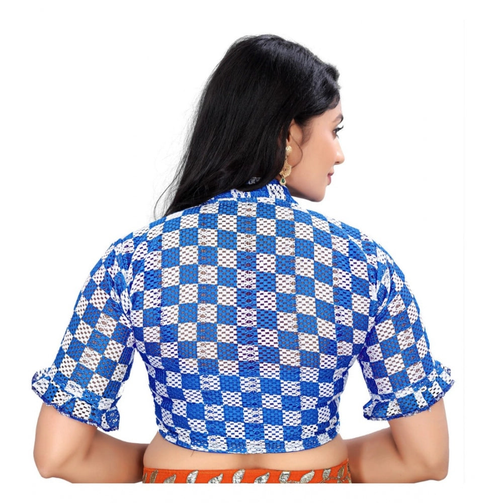  Cotton Blend Checks Readymade Blouse