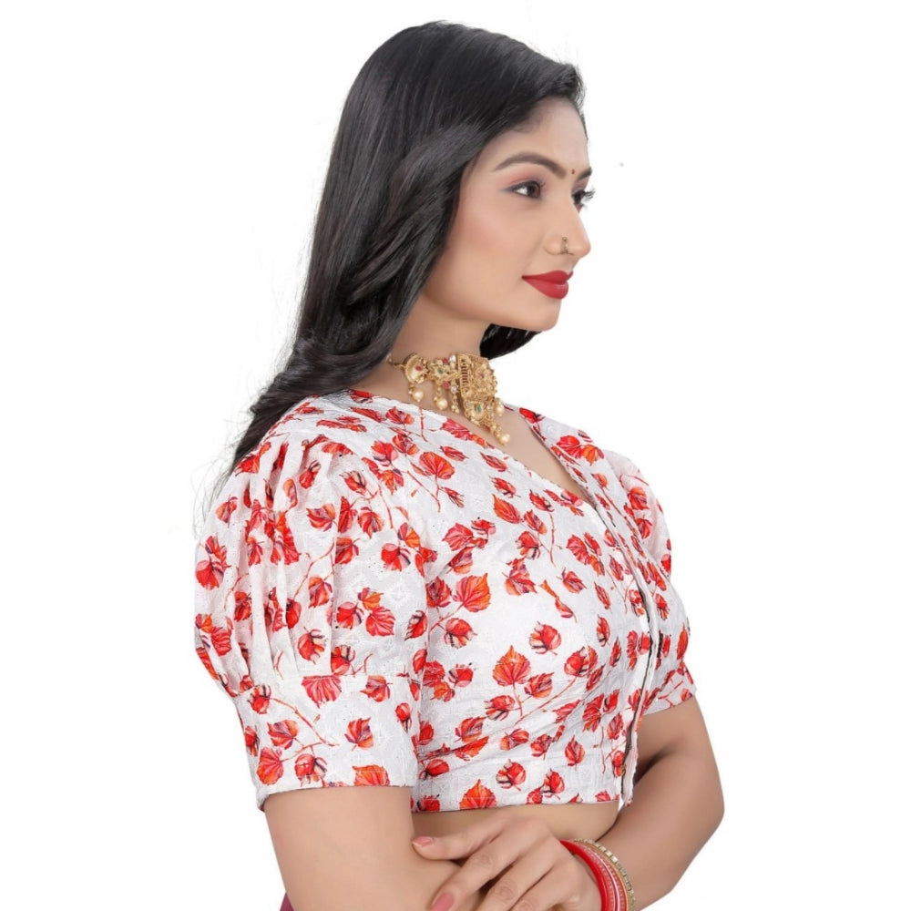  Cotton Blend Floral Readymade Blouse