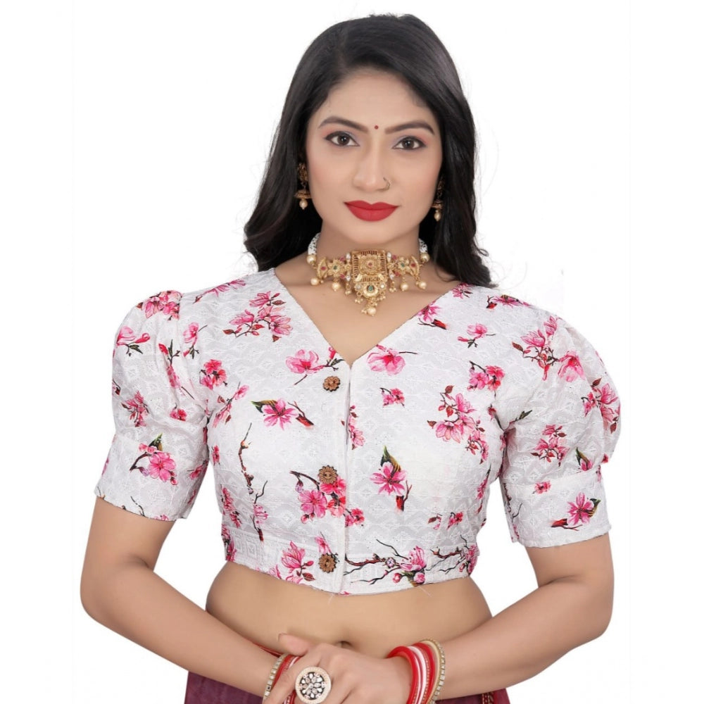  Cotton Blend Floral Readymade Blouse