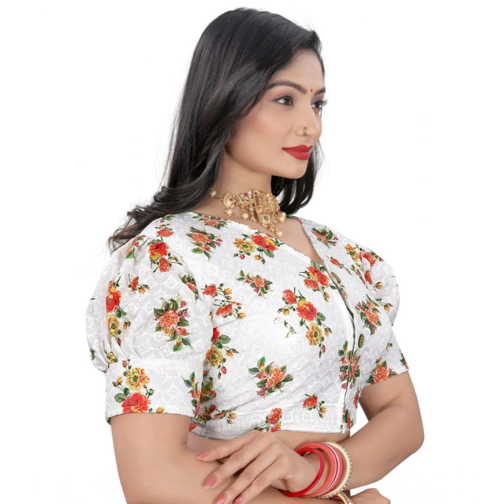  Cotton Blend Floral Readymade Blouse