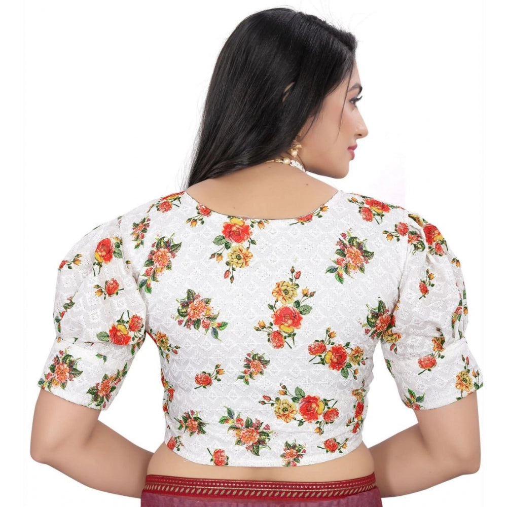  Cotton Blend Floral Readymade Blouse