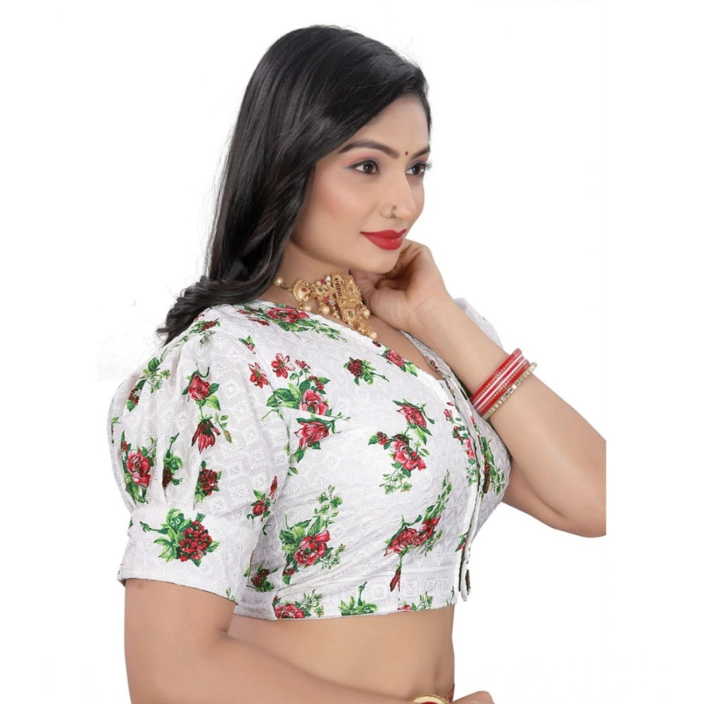  Cotton Blend Floral Readymade Blouse